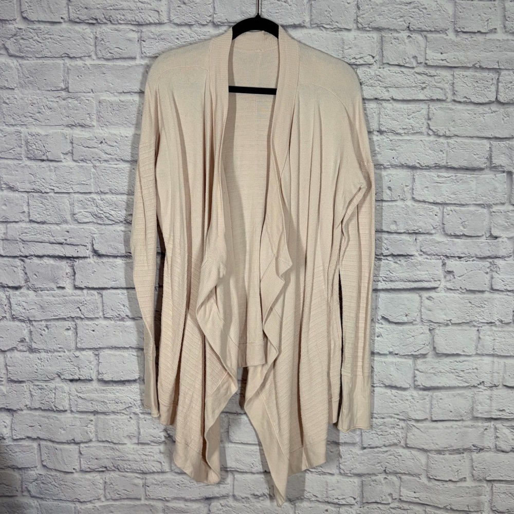 Lululemon Blush Pink Open Front Draped Cardigan Long Sleeve Size M
